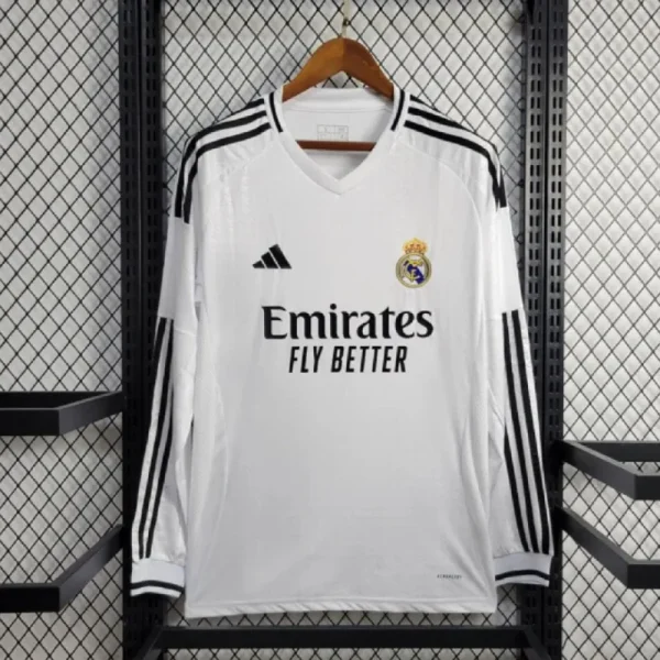 24-25 Real Madrid Home Long Sleeve Replica Jersey - Image 9