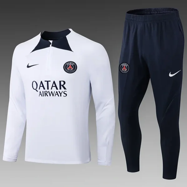 2024/2025 Paris Saint-Germain Half-Pull Training Suit White Football Shirt - Image 3