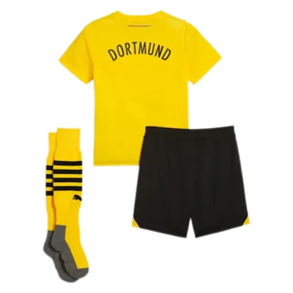 23-24 Kids Borussia Dortmund Home Whole Kit (Jersey+Shorts+Socks) - Image 2