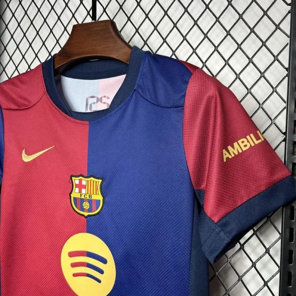 24-25 Barcelona Home Kids Kit Soccer Jersey+Shorts - Image 5
