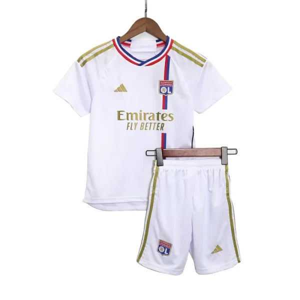 23-24 Kids Olympique Lyonnais Home Kit Jersey+Shorts - Image 3