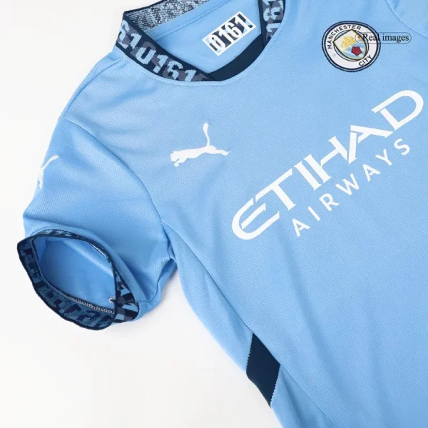 Kids Manchester City Home Jersey Kit Youth Apparels 2024/25 - Image 8