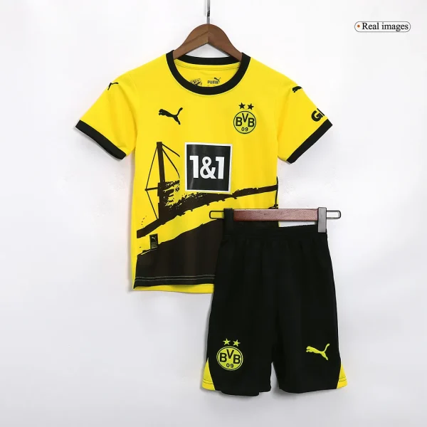 23-24 Kids Borussia Dortmund Home Jersey Kit - Image 3