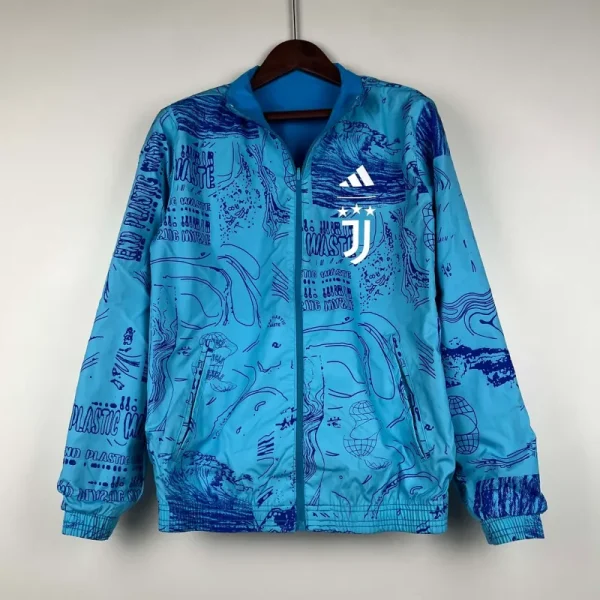 2023-2024 Juventus Reversible Windbreaker Blue Soccer Jersey 1:1 Thai Quality - Image 4