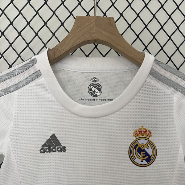 Real Madrid 15-16 Home Retro Kids Kits Children Sets Football Jersey - Image 4