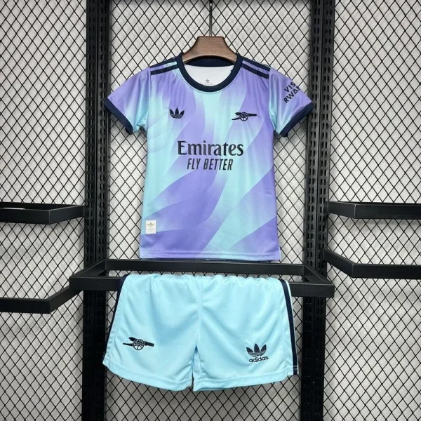 24-25 Arsenal Third Away Soccer Kids Kit Jersey+Shorts - Image 3