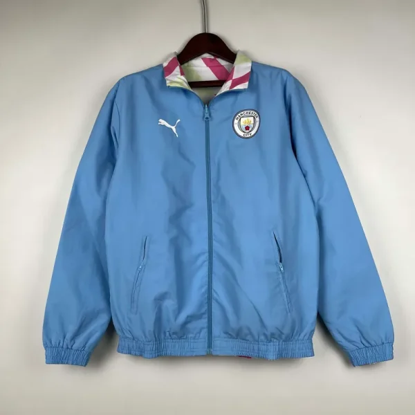 2023/2024 Manchester City Reversible Windbreaker Blue Soccer Jersey 1:1 Thai Quality - Image 17