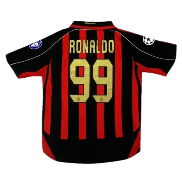 2006-07 AC Milan Ronaldo #99 Maldini #3 Kakà #22 Retro Jersey Home Replica - Image 3
