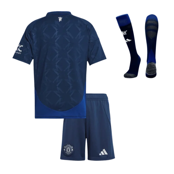 Kids Manchester United Custom Away Full Soccer Kits 2024-25 - Image 2