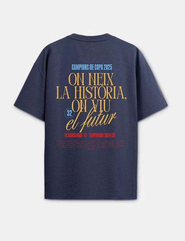 Barcelona 2024-25 King's Cup Champion T Sleeve - Image 3
