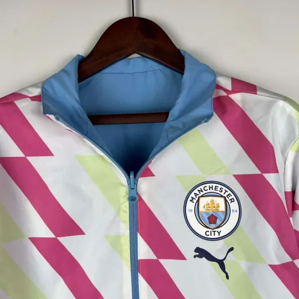 2023/2024 Manchester City Reversible Windbreaker Blue Soccer Jersey 1:1 Thai Quality - Image 3