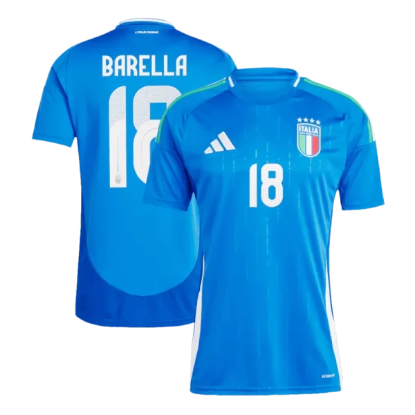 Italy Home Jersey CHIESA #14 BARELLA #18 DIMARCO #3 EURO 2024 - Image 3