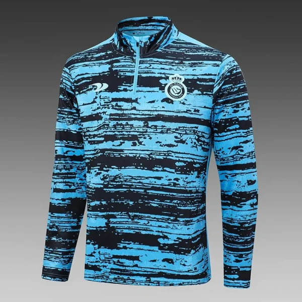 2024/2025 Al-Nassr Half-Pull Training Suit Blue Black Football Shirt - Image 3