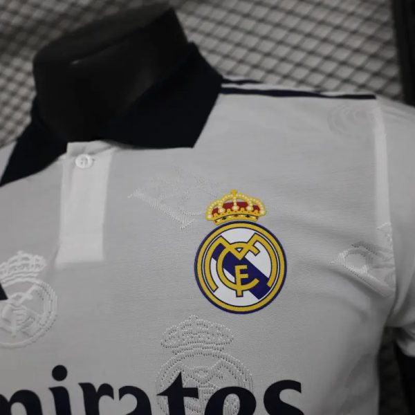 2025-26 Real Madrid Men's Polo Shirt White - Image 5
