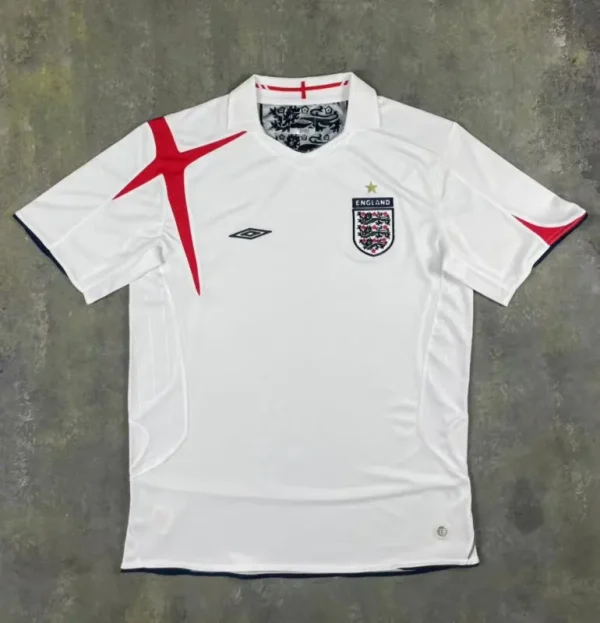 2006 England Retro Soccer Jersey Home Replica World Cup - Image 2