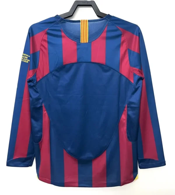 2005/06 Barcelona Retro Long Sleeve UCL Edition Home Jersey - Image 2