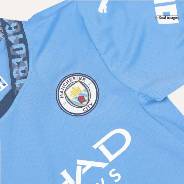 Kids Manchester City Home Jersey Kit Youth Apparels 2024/25 - Image 7