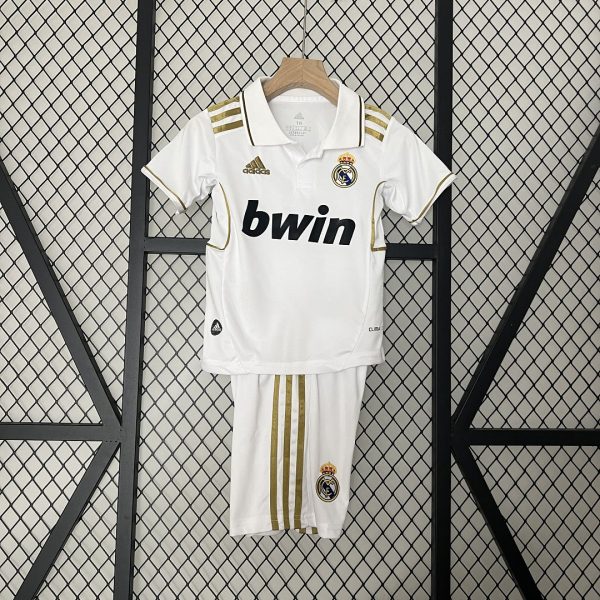 Real Madrid 11-12 Home Retro Kids Kit Soccer Jersey - Image 2