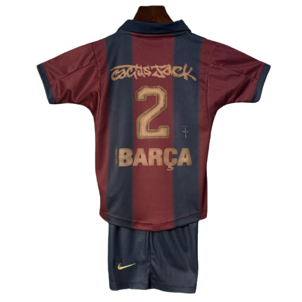 Kids Barcelona Travis Scott Soccer Kits 25-26 - Image 2