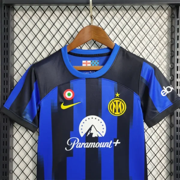 23-24 Inter Milan Home Kids Kit Jersey+Shorts - Image 5