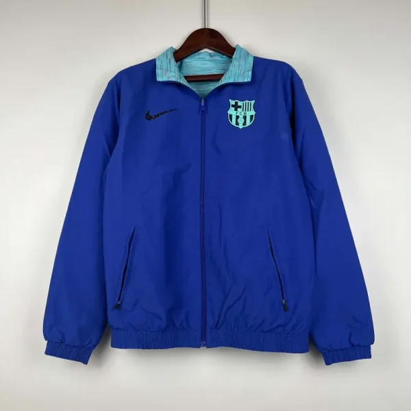23-24 Barcelona Reversible Windbreaker Blue Soccer Jersey 1:1 Thai Quality - Image 14