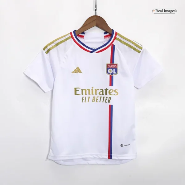 23-24 Kids Olympique Lyonnais Home Kit Jersey+Shorts - Image 4