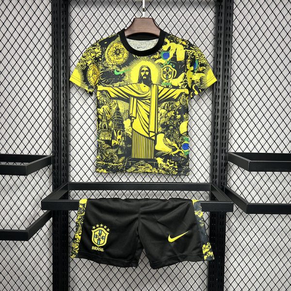 2024 Brazil Christ the Redeemer Special Kids Kit Shirt Football - Image 3