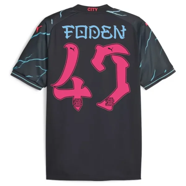 2023/24 Manchester City HAALAND #9 GREALISH #10 DE BRUYNE #17 J.ALVAREZ #19 FODEN #47 Japanese Tour Printing Third Jersey - Image 3