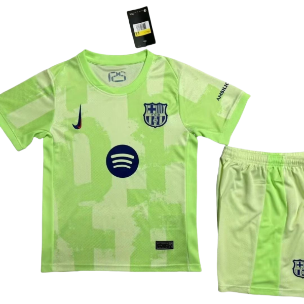 24-25 Kids Barcelona Third Kit(Jersey+Short) Without Spofity Text - Image 3
