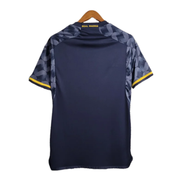 23-24 Real Madrid Away black blue white yellow Soccer Jersey - Image 2