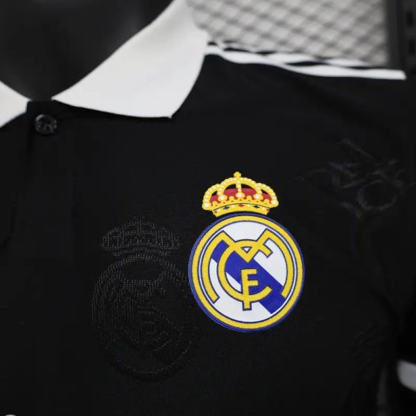 2025-26 Real Madrid Men's Polo Shirt Black - Image 5