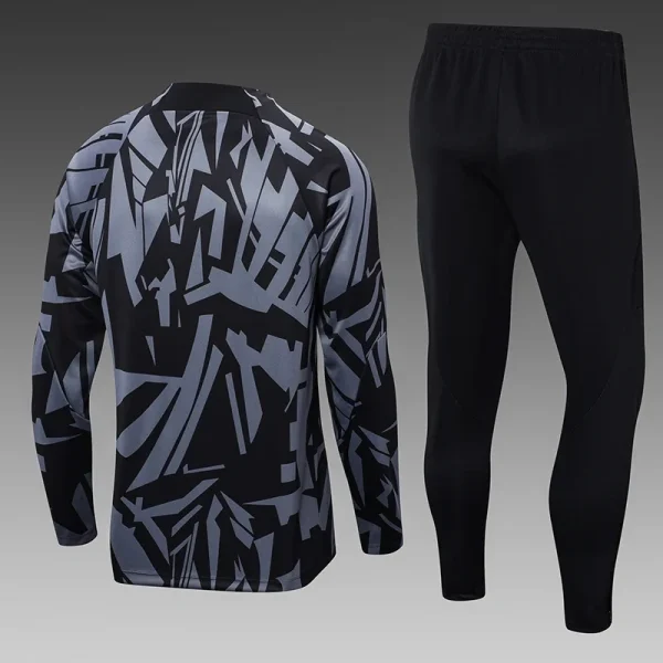 2024/2025 Paris Saint-Germain Half-Pull Training Suit Black Gray Football Shirt - Image 8