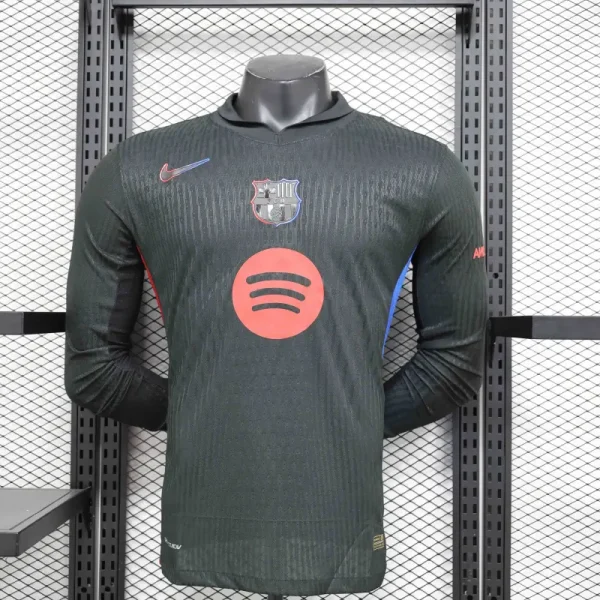 24-25 Barcelona Away Long Sleeve Kit Player Version Shirt Soccer Jersey - Image 3