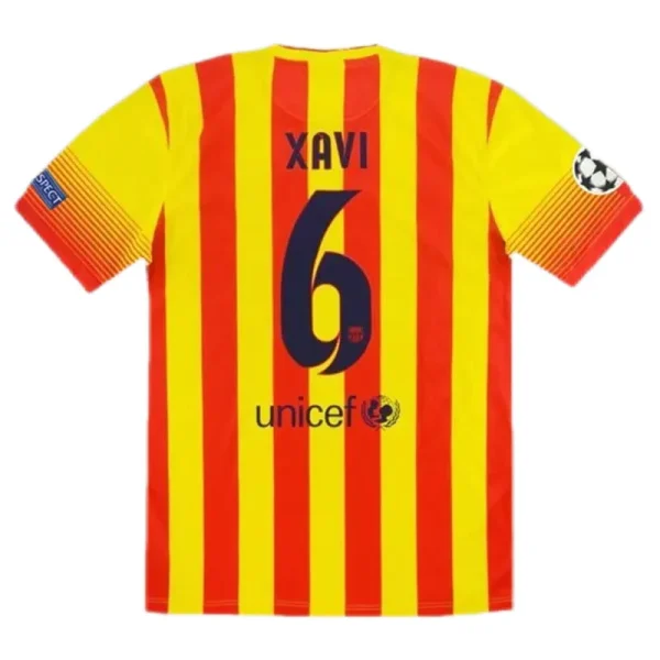 13-14 Barcelona Messi #10  XAVI #6 Retro Jersey Away - Image 3