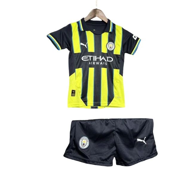 24-25 Manchester City Away Kids Kit Jersey+Shorts - Image 3