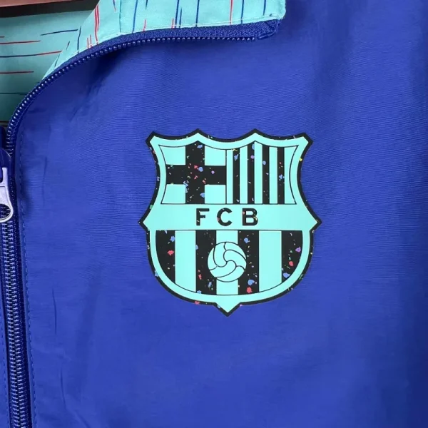 23-24 Barcelona Reversible Windbreaker Blue Soccer Jersey 1:1 Thai Quality - Image 3