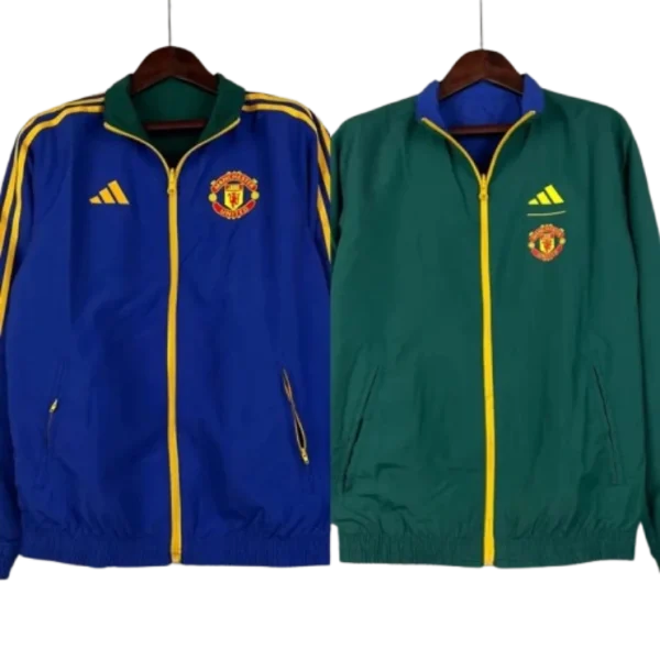 2023-2024 Manchester United Reversible Windbreaker（Blue-Green）Soccer Jersey 1:1 Thai Quality