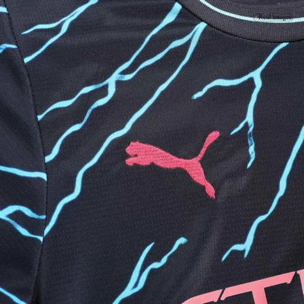 2023/24 Kids Manchester City Third Away Kit Jersey+Shorts - Image 9