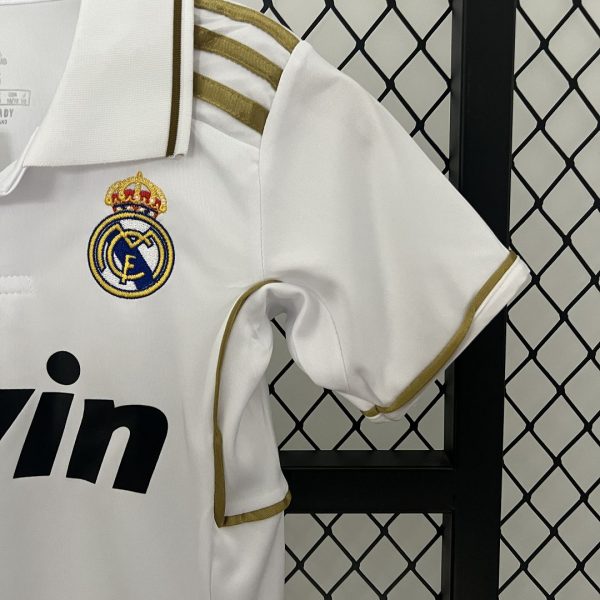 Real Madrid 11-12 Home Retro Kids Kit Soccer Jersey - Image 6