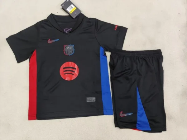 24-25 Kids Barcelona Away Kit(Jersey+Short) Without Spofity Text - Image 3