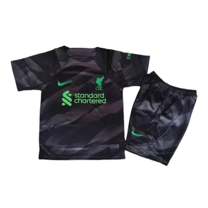 23-24 Kids Liverpool Goalkeeper Kit(Jersey+Shorts) Black