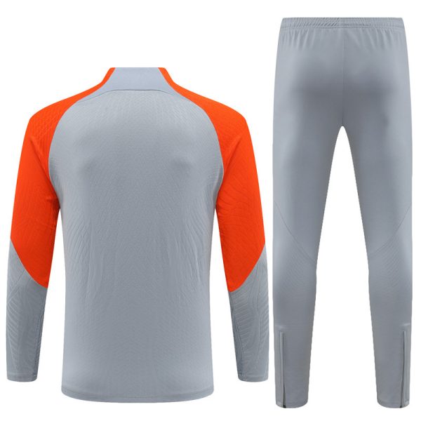 23-24 Inter Milan Long Sleeve Kits Grey Zipper Training Suits Jersey - Image 2