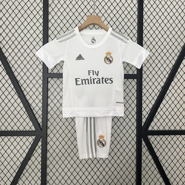 Real Madrid 15-16 Home Retro Kids Kits Children Sets Football Jersey - Image 2