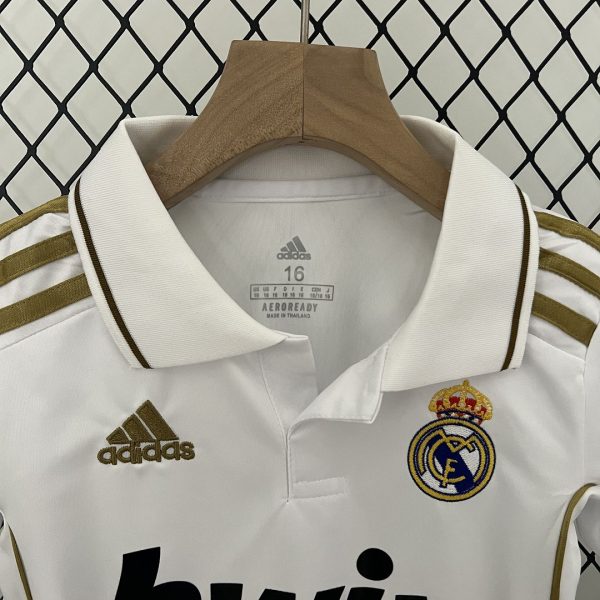 Real Madrid 11-12 Home Retro Kids Kit Soccer Jersey - Image 4