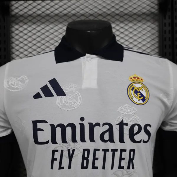 2025-26 Real Madrid Men's Polo Shirt White - Image 3