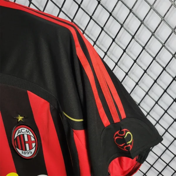 2006-07 AC Milan Ronaldo #99 Maldini #3 Kakà #22 Retro Jersey Home Replica - Image 12