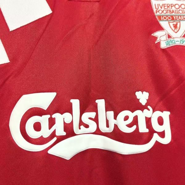 Liverpool Retro Jersey Home Centenary Shirt 1992-93 - Image 5