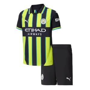 24-25 Manchester City Away Kids Kit Jersey+Shorts
