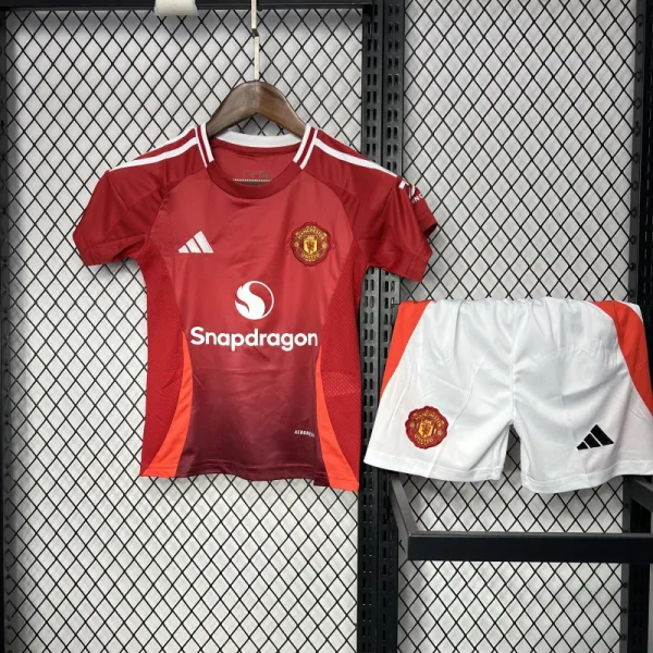 24-25 Manchester United Home Kids Jersey+Shorts - Image 7