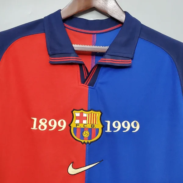 1999/2000 Retro Barcelona Home 100th Anniversary Version Football - Image 3